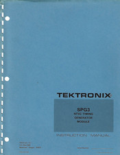 Tektronix SPG3 Instruction Manual