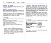 Micron TransPort TREK User Manual