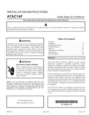 Allied Air A7AC14F30P Installation Instructions Manual