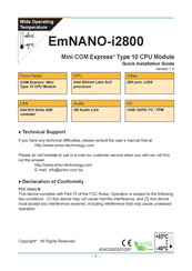 Arbor Technology EmNANO-i2800-WT-x6211E-4G Quick Installation Manual