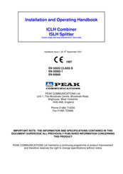 PEAK COMMUNICATIONS ISLH04A Installation And Operating Handbook
