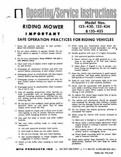 MTD 133-435 Operating/Service Instructions Manual