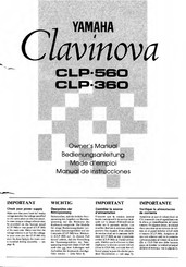 Yamaha Clavinova CLP-560 Owner's Manual