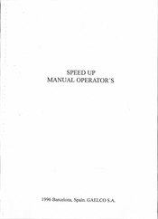 GAELCO SPEED UP Operator's Manual