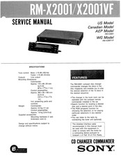 Sony RM-X2001 Service Manual
