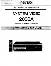Pentax PV-R2000A Instruction Manual