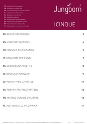 Jungborn CINQUE Series User Instructions