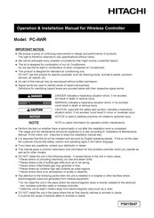 Hitachi PC-AWR Operation & Installation Manual