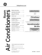 GE AEE12DRL1 Owner's Manual And Installation Instructions
