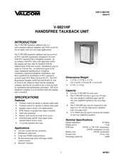Valcom V-9921HF Manual