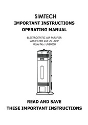 SimTech UV8000B Operating Manual
