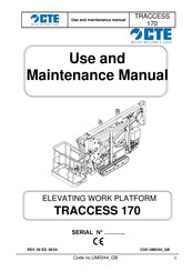 CTE TRACCESS 170 Use And Maintenance Manual