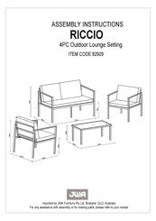 JWA RICCIO 82929 Assembly Instructions Manual