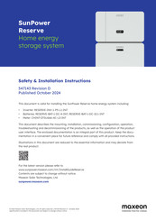 Maxeon RESERVE-INV-1-P5-L1-INT Safety & Installation Instructions