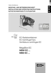 Helios MBD EC 315 B Installation And Operating Instructions Manual