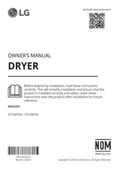 LG DT25MTGK Owner's Manual