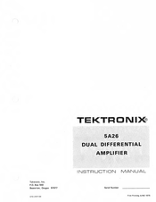 Tektronix 5A26 Instruction Manual