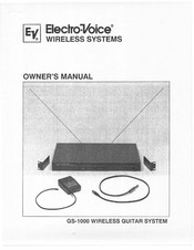 Electro-Voice Wireless Guitar System GS-1000 Owner's Manual