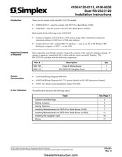 Simplex 4120-0113 Installation Instructions Manual