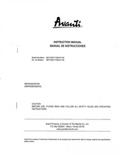 Avanti 18DYW Instruction Manual
