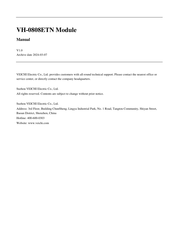 Veichi VH-0808ETN Manual