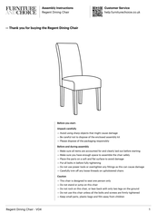 FURNITURE AND CHOICE Regent Assembly Instructions Manual