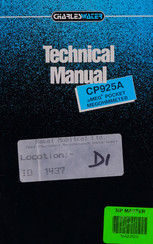 CharlesWater mMEG CP925A Technical Manual