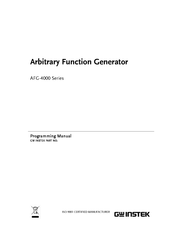 GW Instek AFG-4225E Programming Manual