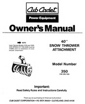 Cub Cadet 190-350-100 Owner's Manual