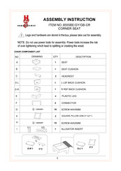 Homelegance 8555BE-CR Assembly Instruction Manual