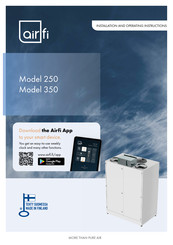 Airfi 350 Installation And Operating Instructions Manual