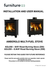 furniture123 AMBERGLO AGL058 Installation And User Manual