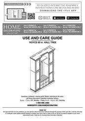 Home Decorators Collection ROYCE SK18905R4-SB-2 Use And Care Manual