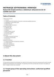 schmersal AZ 16-12ZVRK-G24-1637 Manual