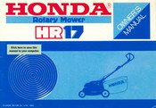 Honda HR 17 Owner's Manual