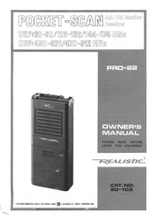Realistic Pocket-Scan Pro-22 Owner's Manual