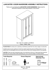Gfw LANCASTER Assembly Instructions Manual