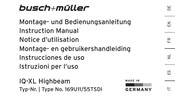 Busch+Müller 169U11/55TSDI-01 Instruction Manual