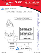 Champion Pump CP4NC Installation, Service & Parts Manual