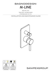 Sanipex BAGNODESIGN M-LINE BDM-MLI-E411 Installation And Maintenance Manual