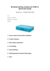 Mr12volt P2000-PCM31MD Quick User Manual