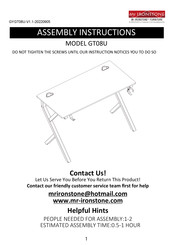 Mr IRONSTONE GT08U Assembly Instructions Manual