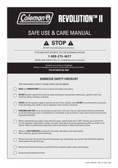 Coleman REVOLUTION II Safe Use & Care Manual
