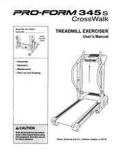 Pro-Form 345S CROSSWALK User Manual