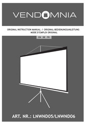 VENDOMNIA LNWND05 Original Instruction Manual
