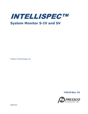 PRESSCO TECHNOLOGY INTELLISPEC S-IV Manual