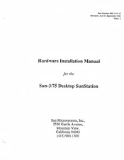 Sun Microsystems Desktop SunStation Sun-3/75 Manual