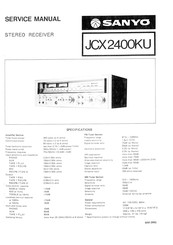 Sanyo JCX2400KU Service Manual