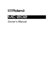 Roland MC-202 Owner's Manual