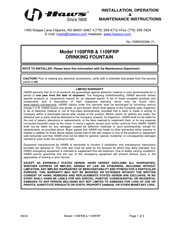 Haws 1109FRB Installation, Operation & Maintenance Instructions